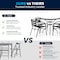 Flash Furniture 31.5" Square Glass Metal Table w/ 4 Metal Chairs TLH-0732SQ-017CBK4-GG - alternate 4